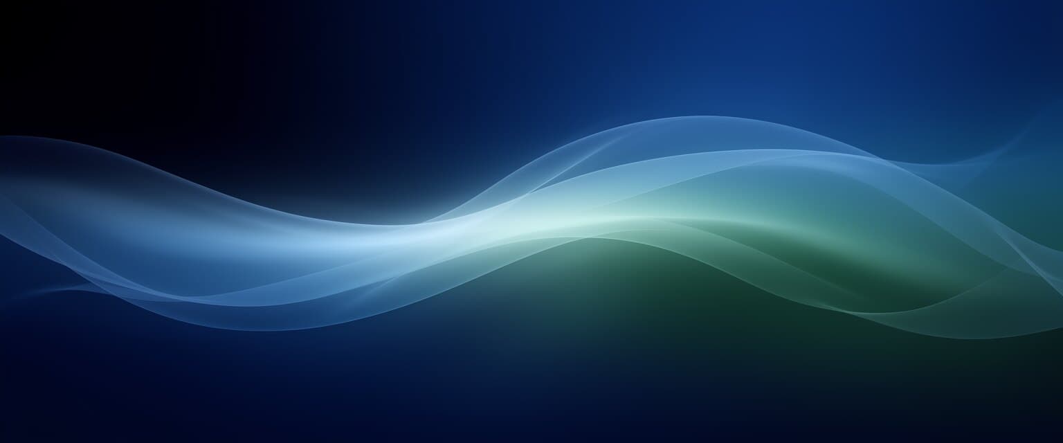 Saber abstract energy-wave hero, fine ribbons drawing into one band on deep navy