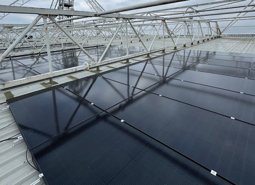 Close view of the Solar PV panels on the Deepdale roof